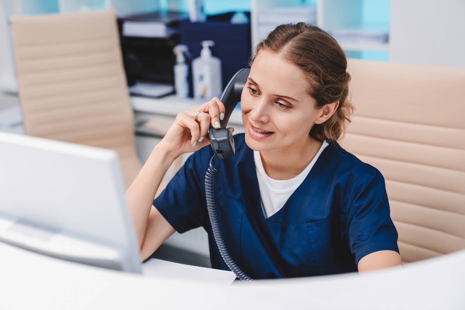 nurse answers phone