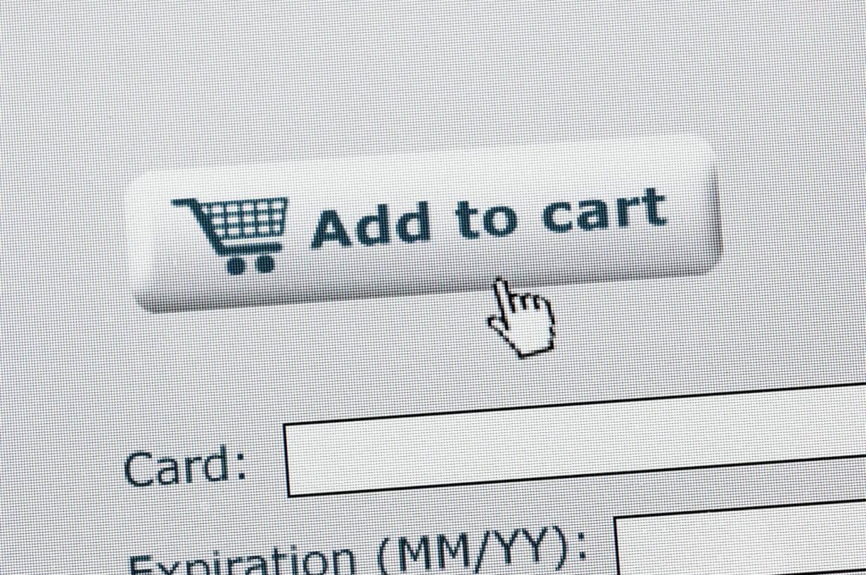 Add to cart button when making a purchase online
