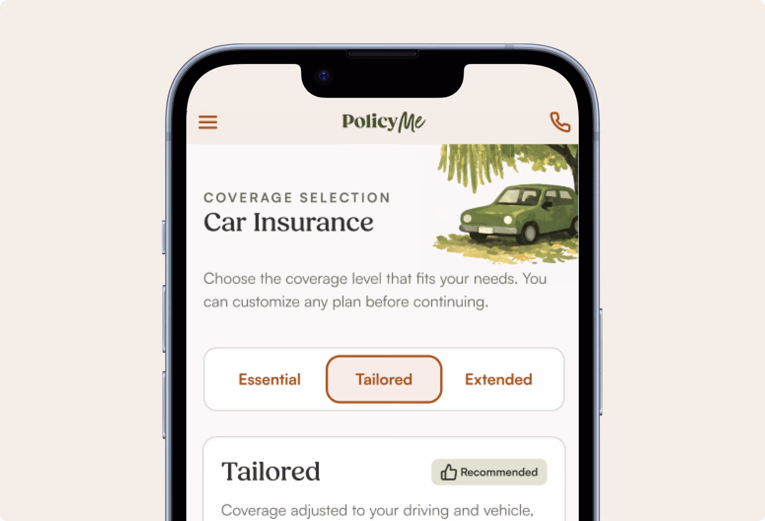 mobile ua with the car insurance process