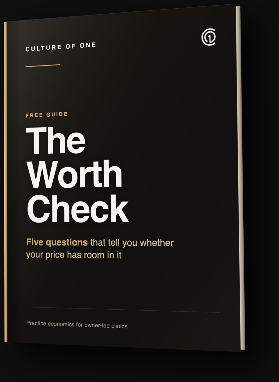 The Worth Check — a free five-question evidence check for clinic owners