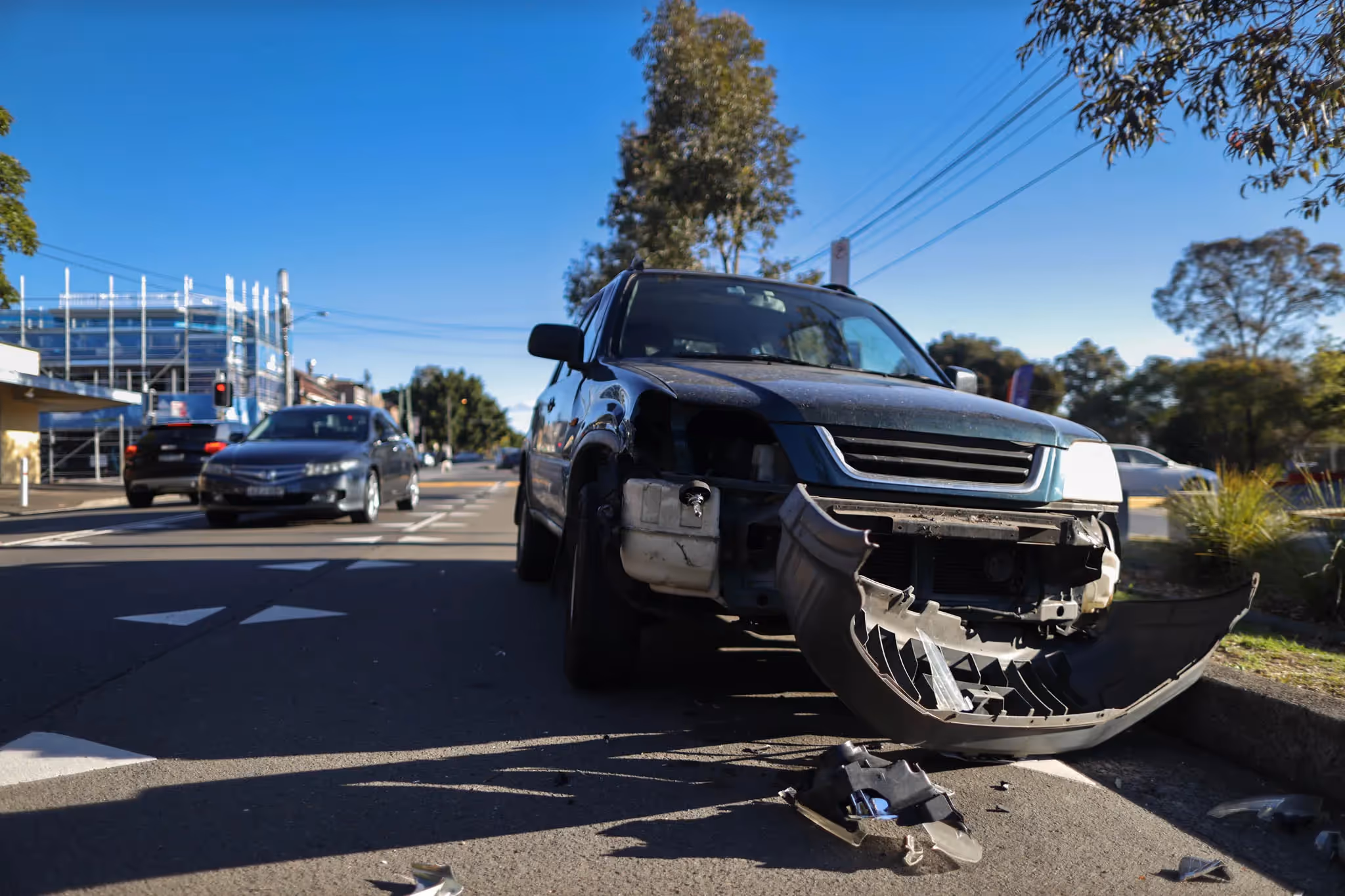 Car crash on sealed road in Australia