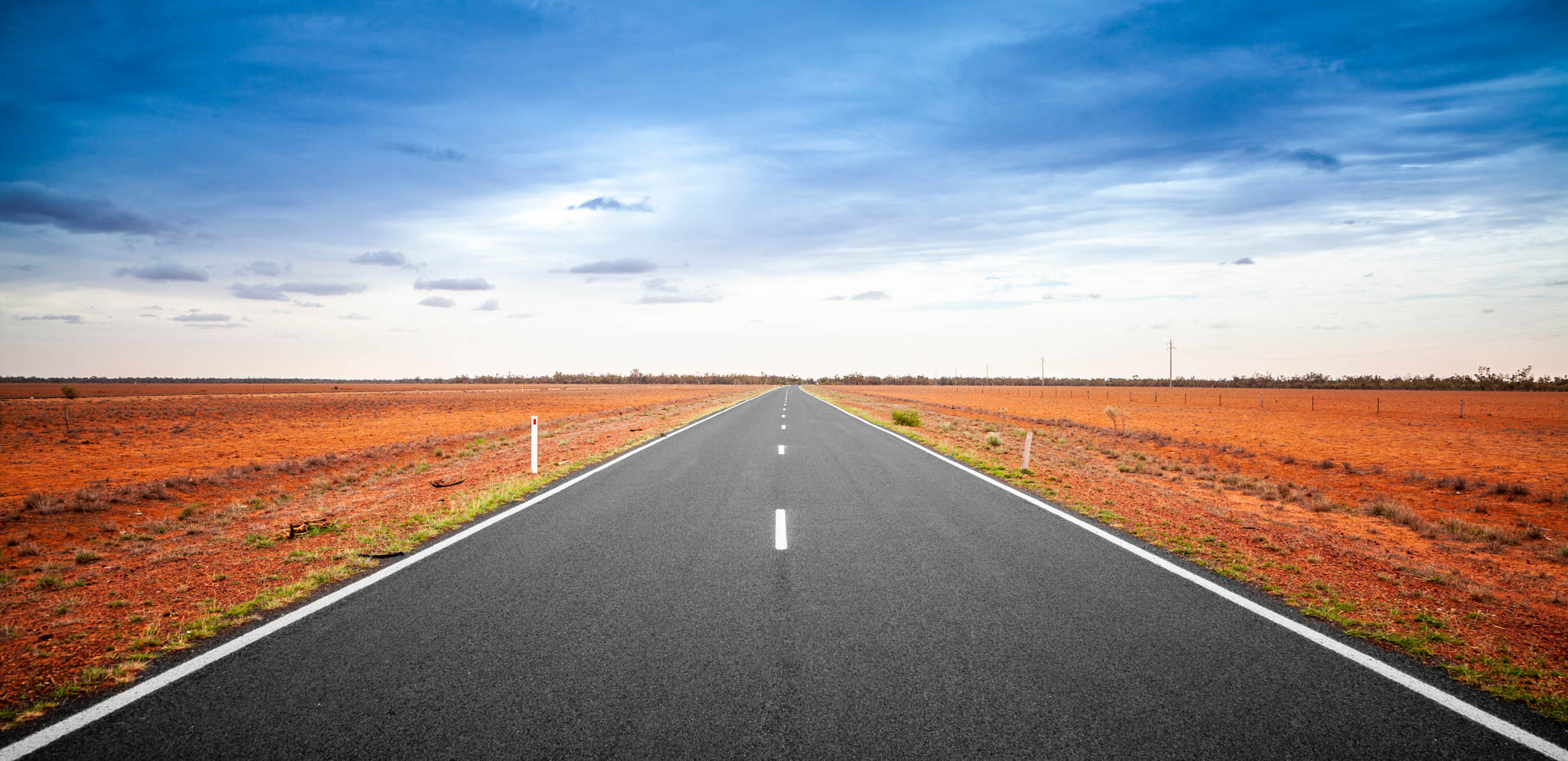 Australian sealed road in the outback