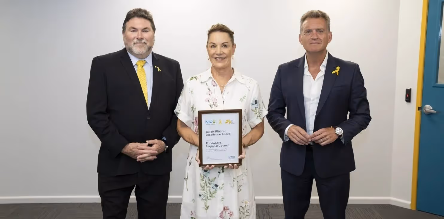 SARAH Group's Peter Frazer OAM, Bundaberg Mayor Helen Blackburn and NTRO's Jeff Doyle