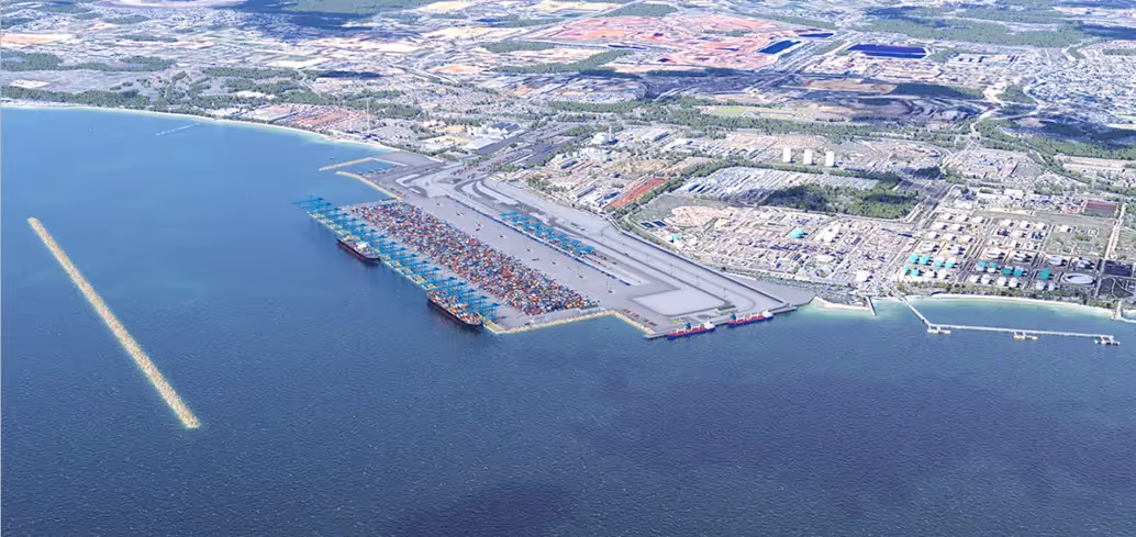 Aerial view of the Westport project in Western Australia