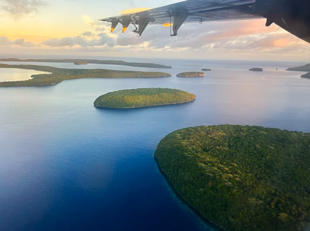 Tonga aerial view of water