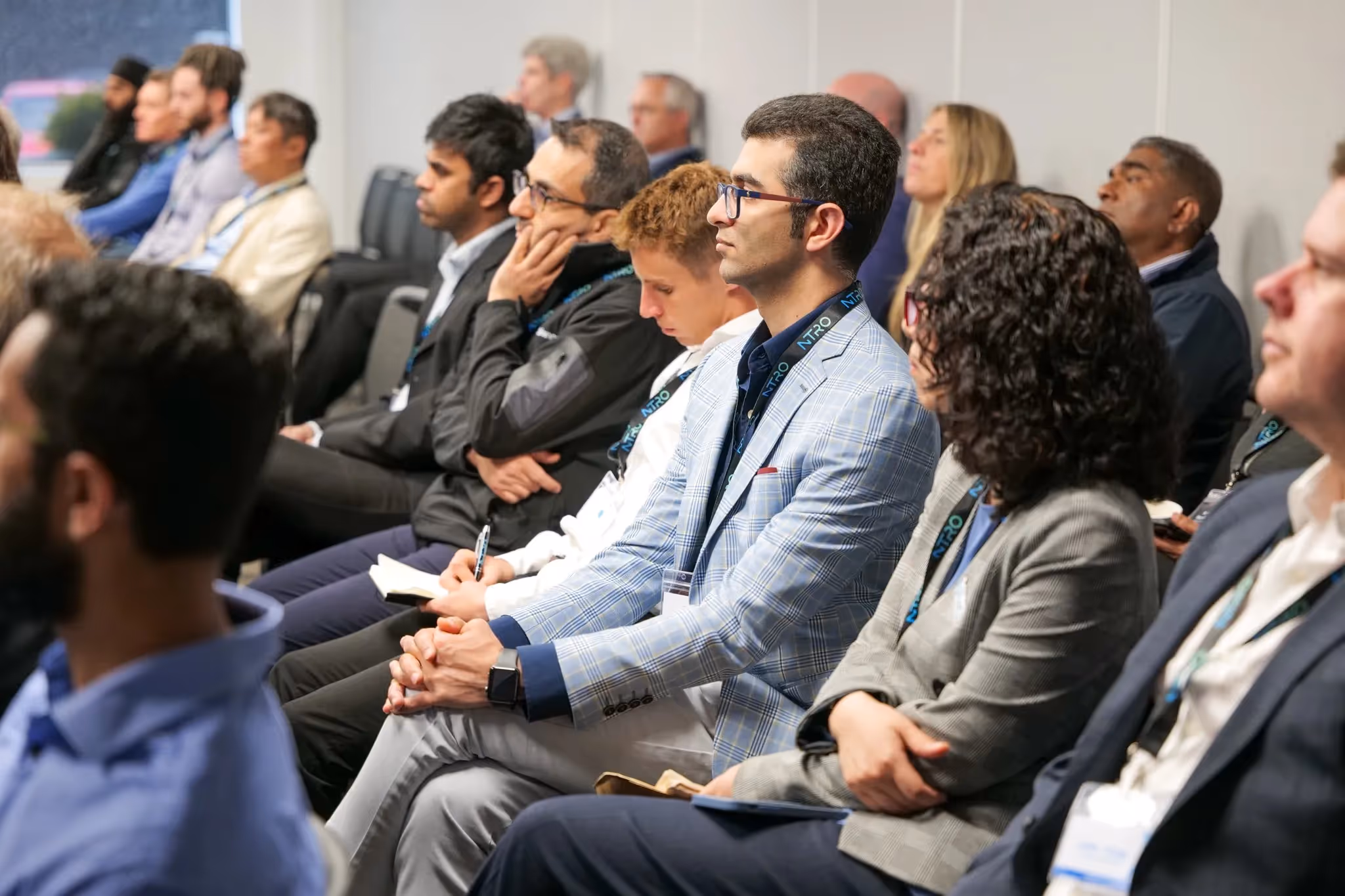Crowd watches a presentation at the 2023 NTRO International Technical Conference in Port Melbourne, Australia