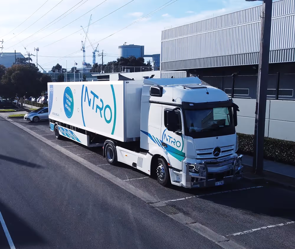 NTRO's iPAVE in front of NTRO's Port Melbourne headquarters