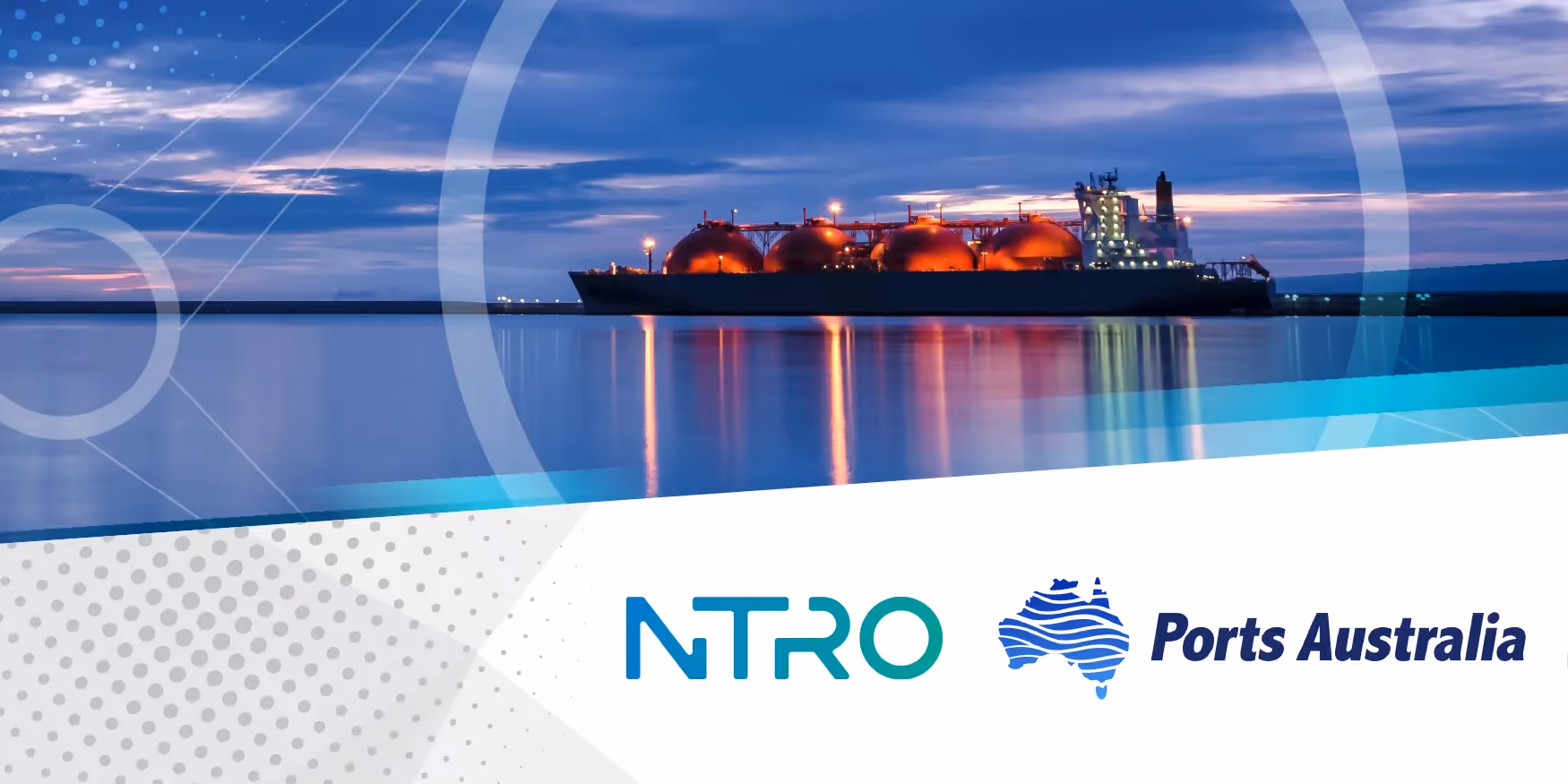 NTRO and Ports Australia logos on a port graphic