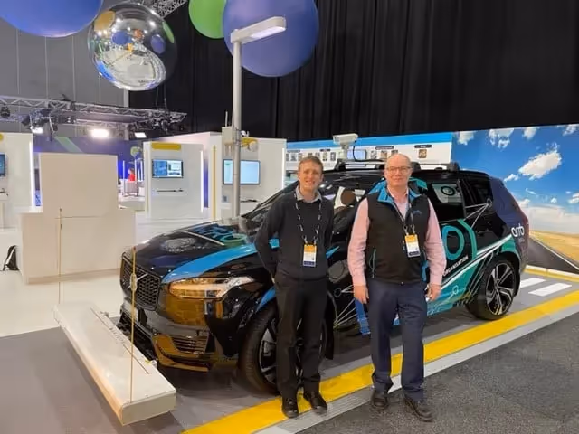 NTRO's Richard Wix and Marcus John in front of iSCAN vehicle