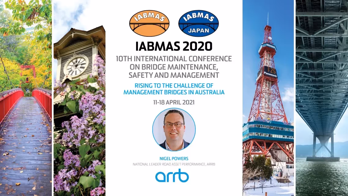 IABMAS Bridge Conference graphic featuring ARRB's Nigel Powers