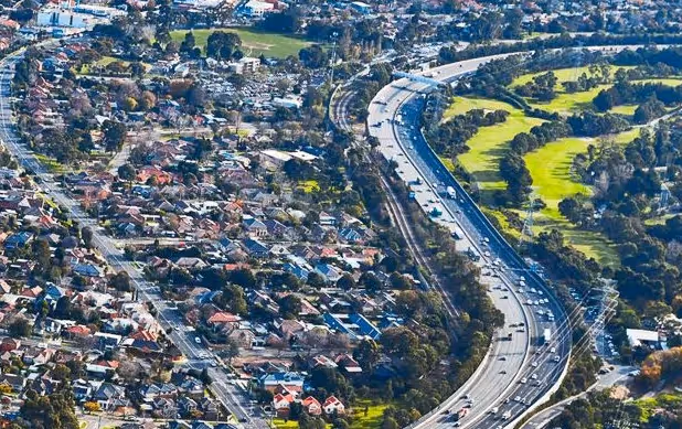 Aerial view of Victorian freeway
