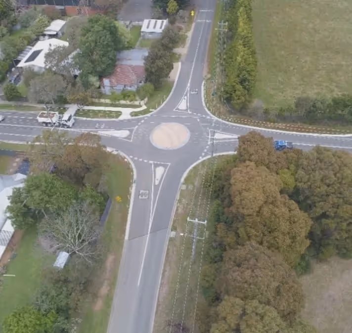 Compact roundabout on the Mornington Peninsula in Victoria, Australia