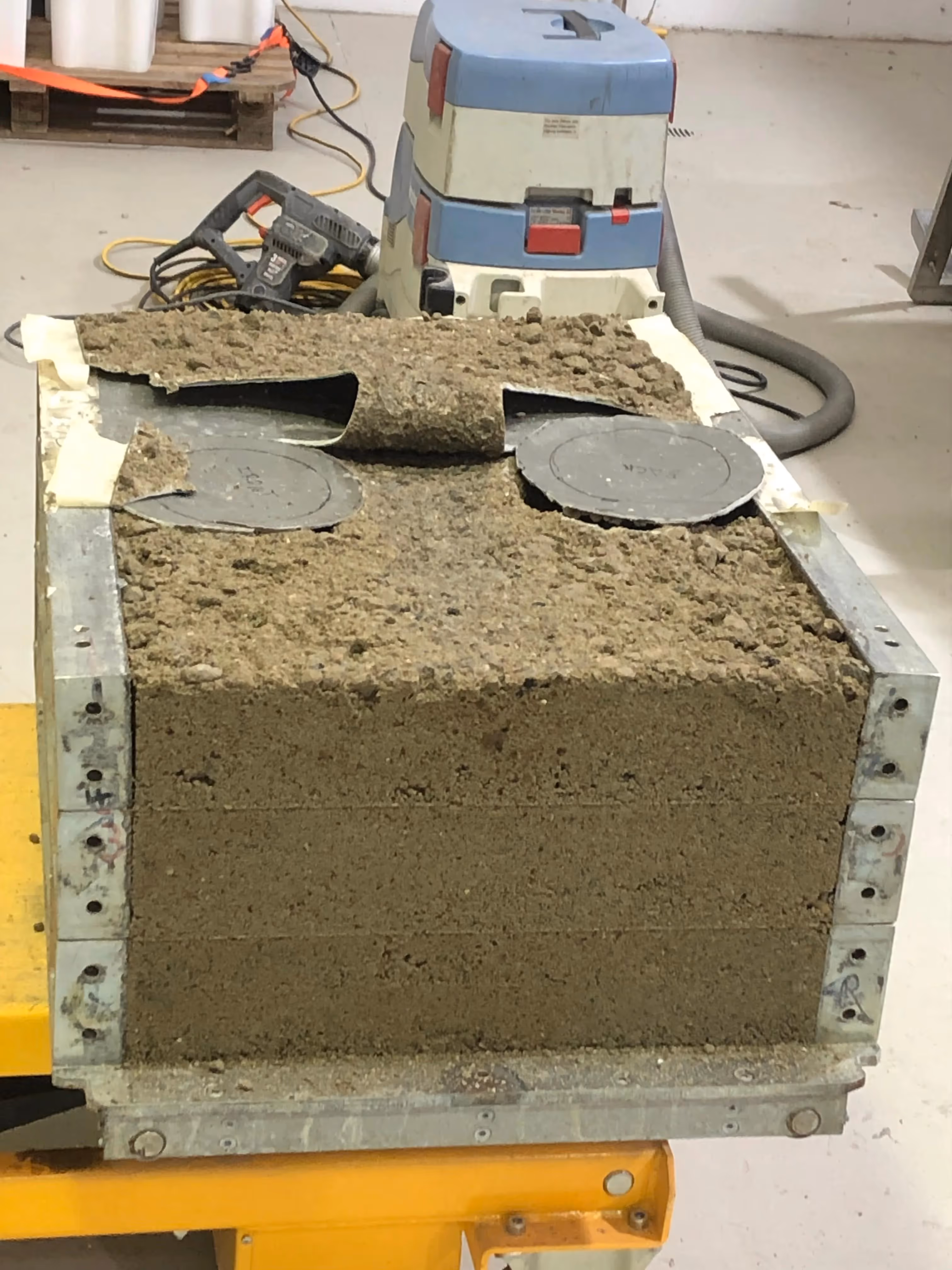 Recycled crushed glass and crushed concrete