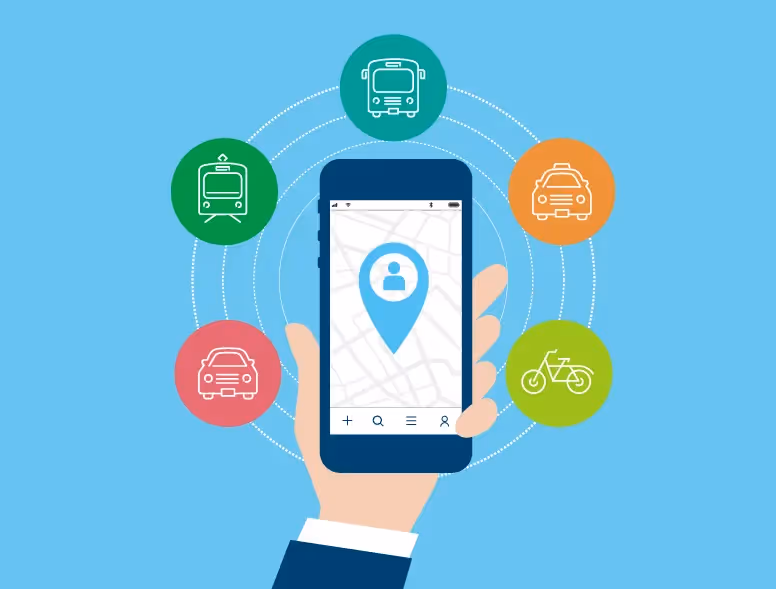 Graphic showing mobile phone and internet of things