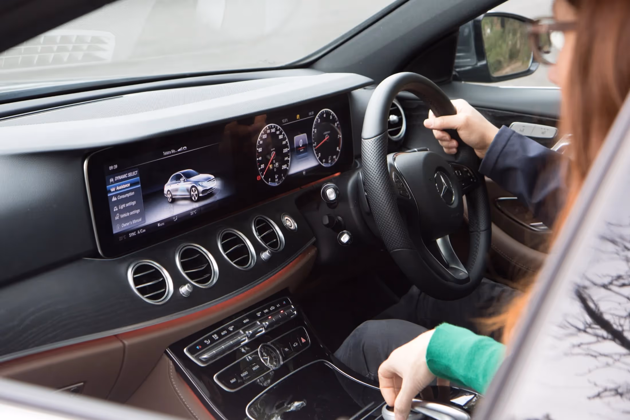 Interior of the driver's side of an automated vehicle