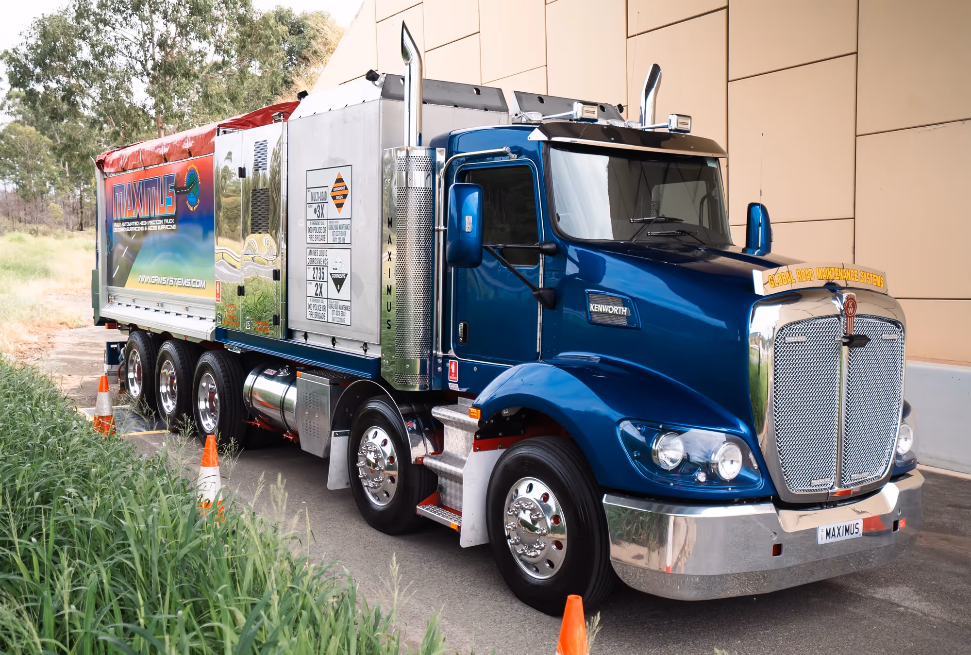 Global Road Maintenance Systems' (GRM Systems) fully automated surfacing truck MAXIMUS