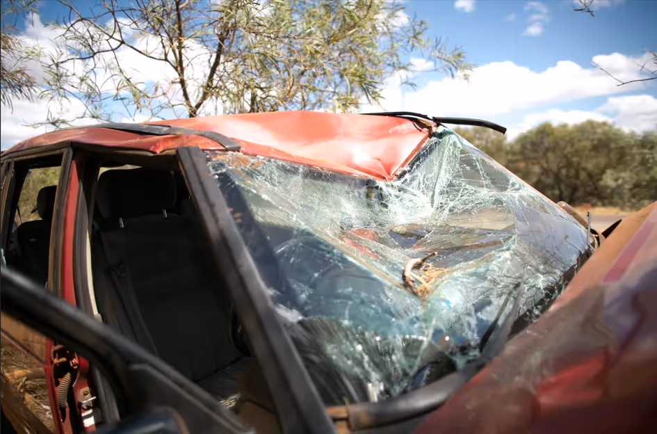 Crashed car in Australia