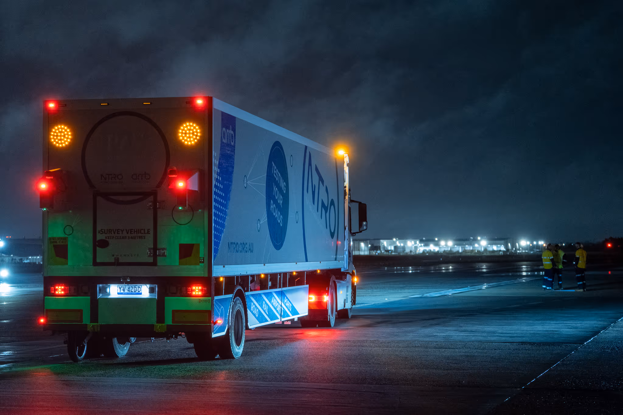 NTRO's Intelligent Pavement Assessment Vehicle (iPAVE) at Melbourne Airport for a trial on heavy duty airport pavements