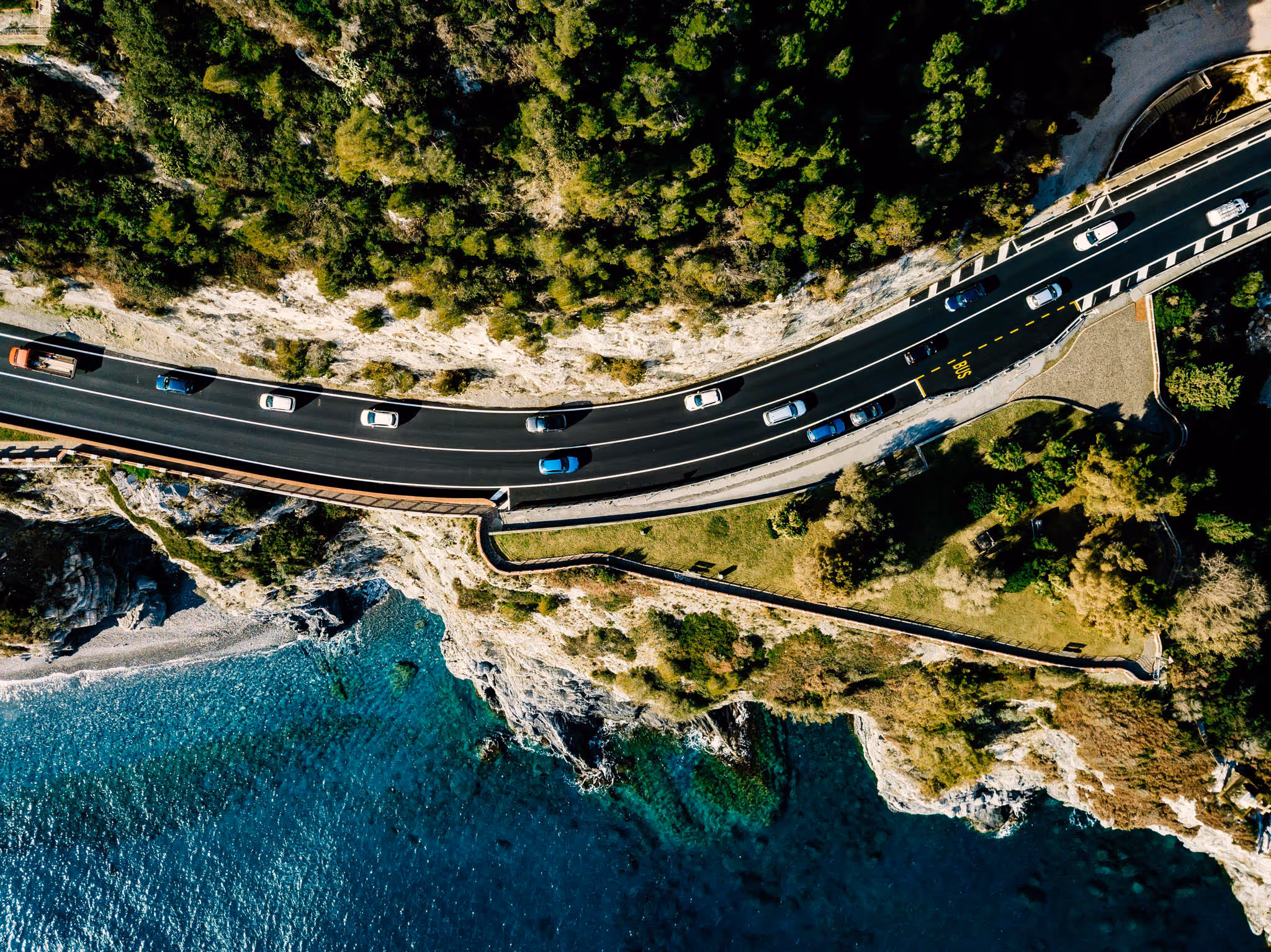 Winding road on Australian coastline