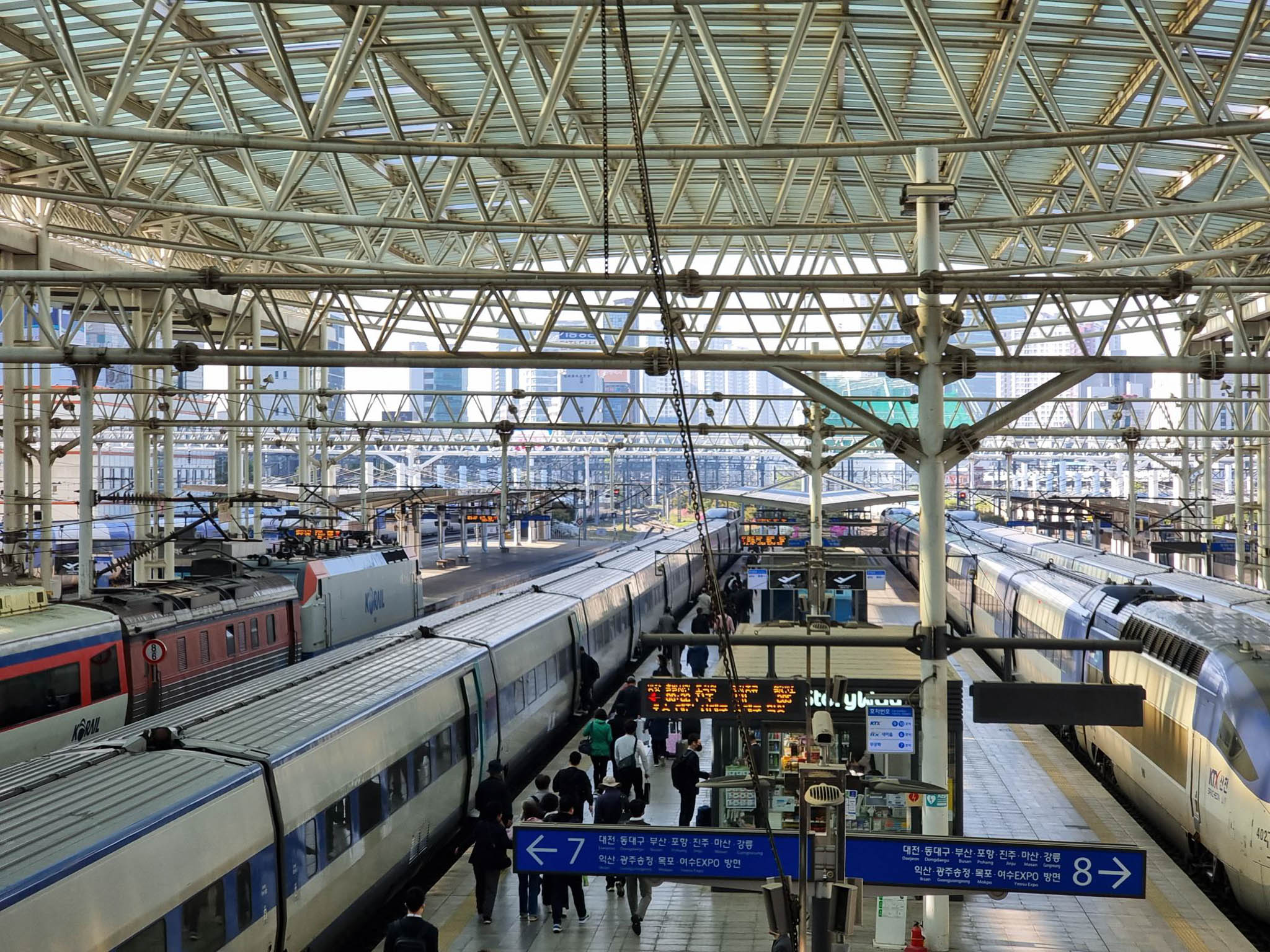 Busy train station in China