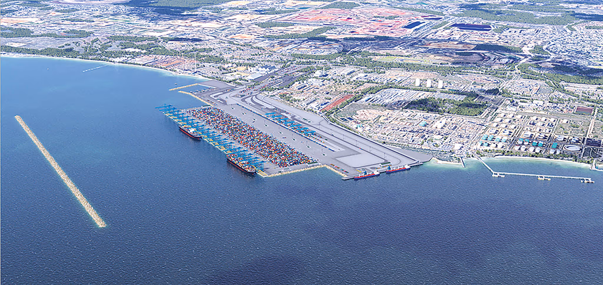 Birds eye view of Westport