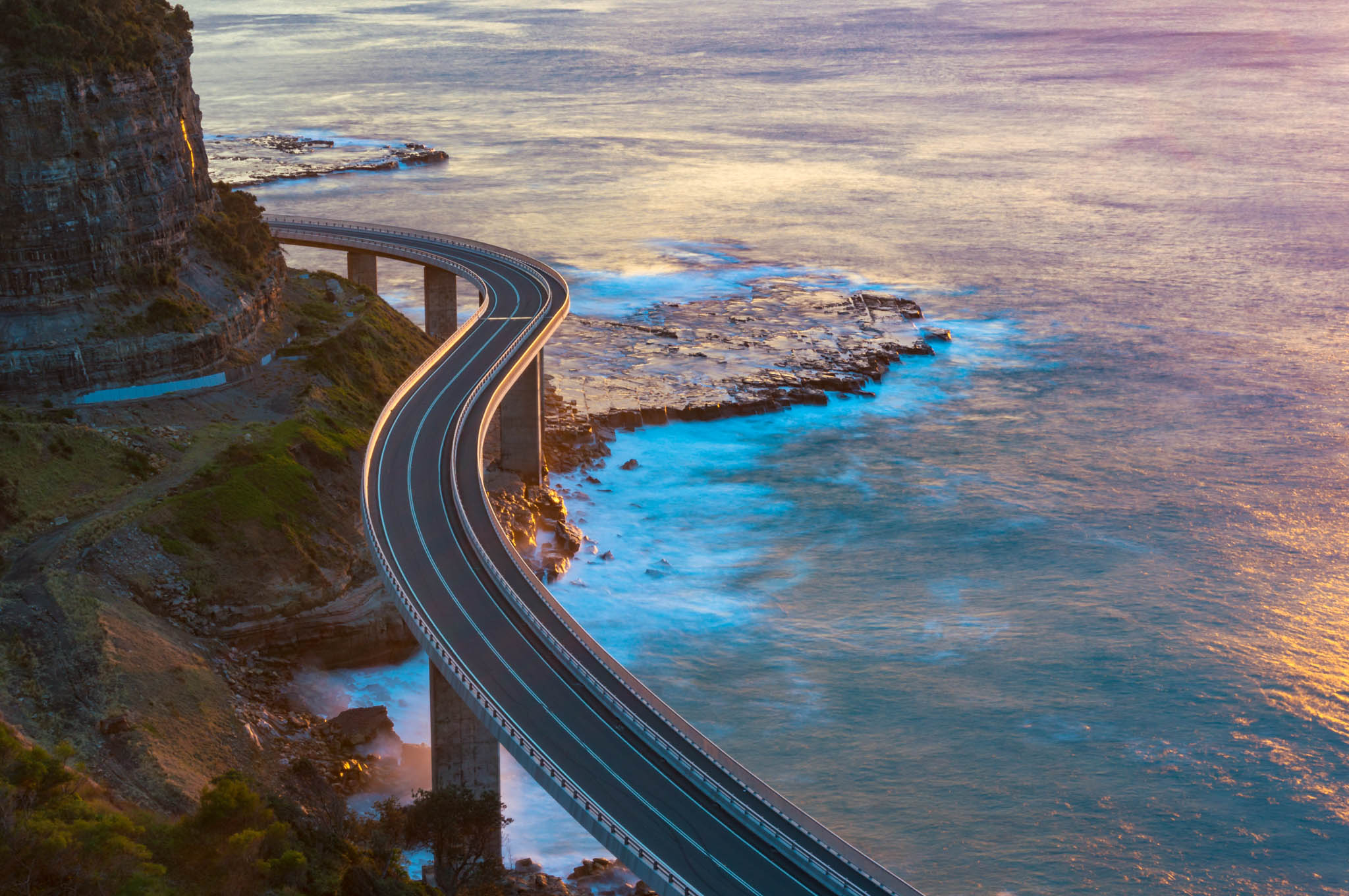 Winding bridge along the coast of Australia