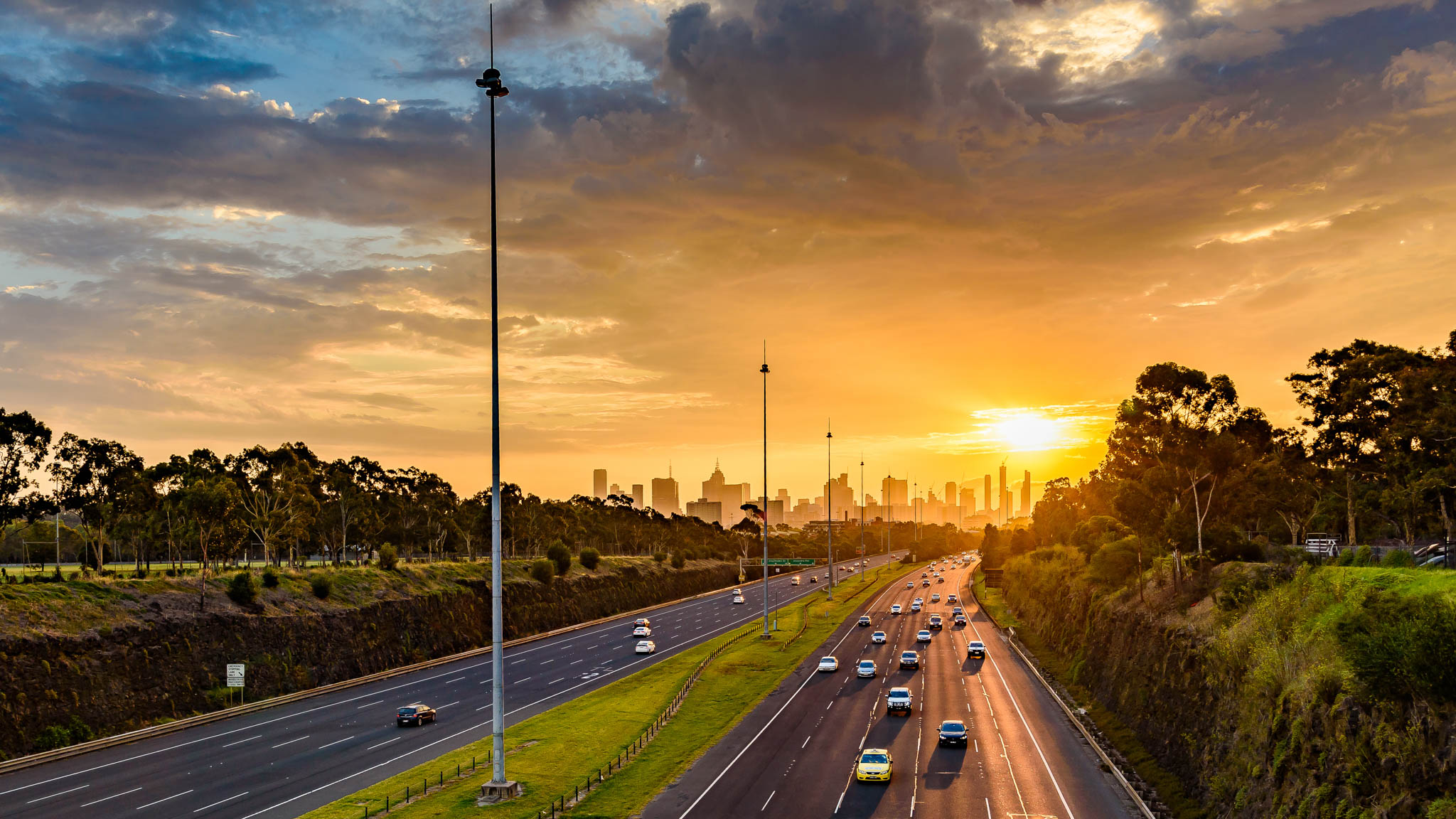 Australian motorway at dusk