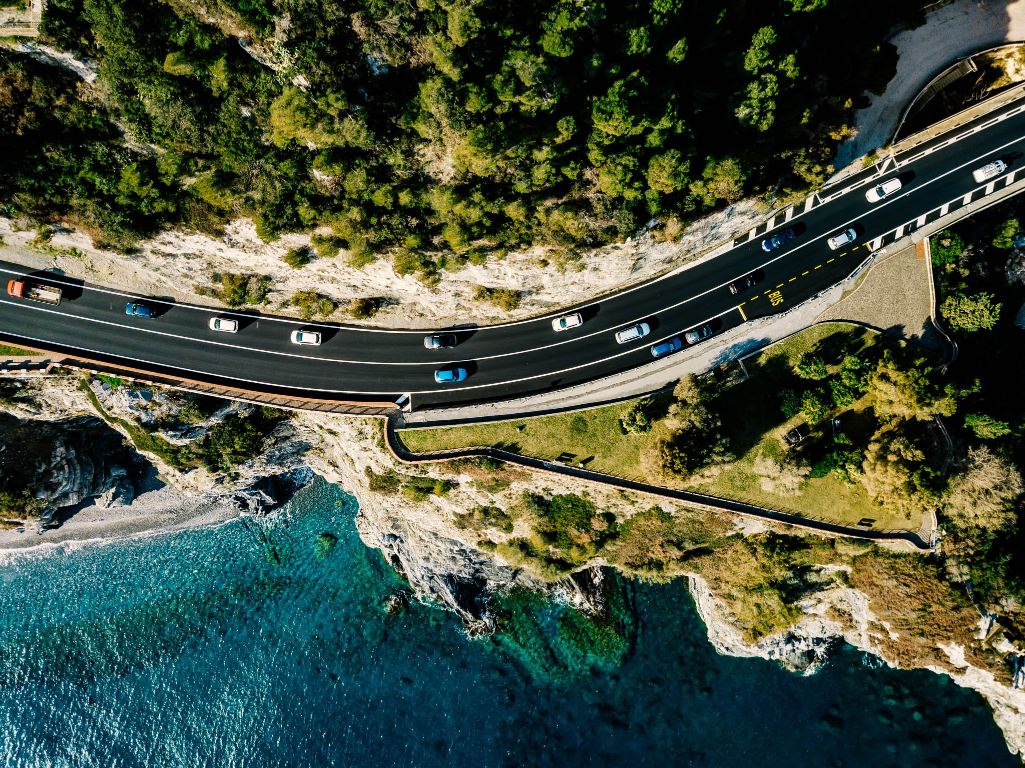 Winding road on Australian coastline