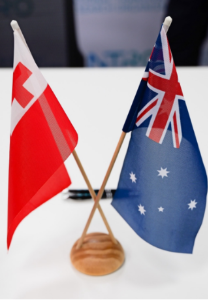 A group of flags on a tableDescription automatically generated
