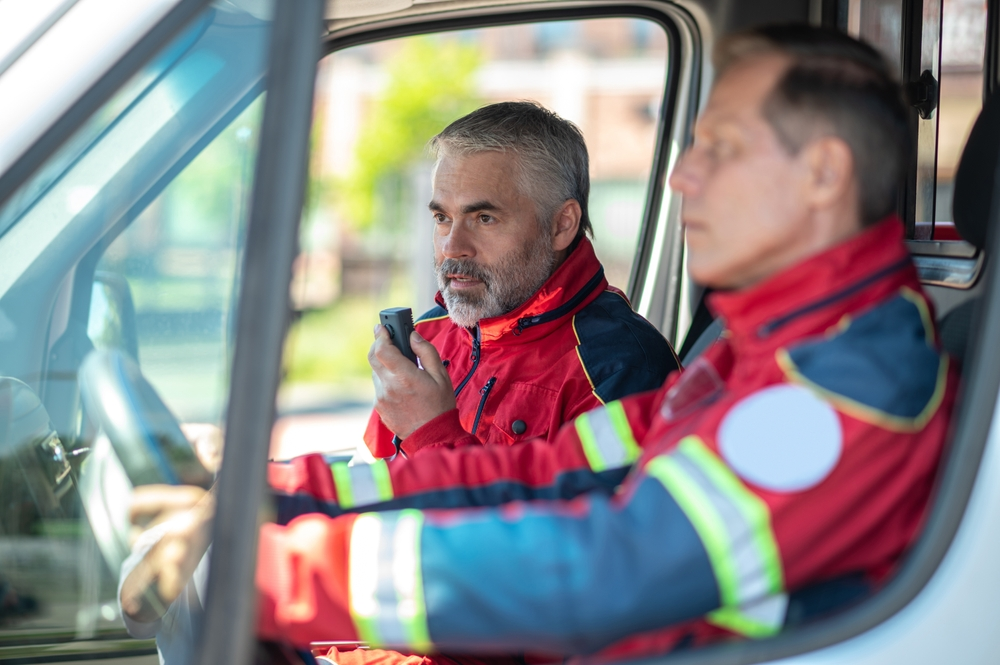 Ambulance workers responding