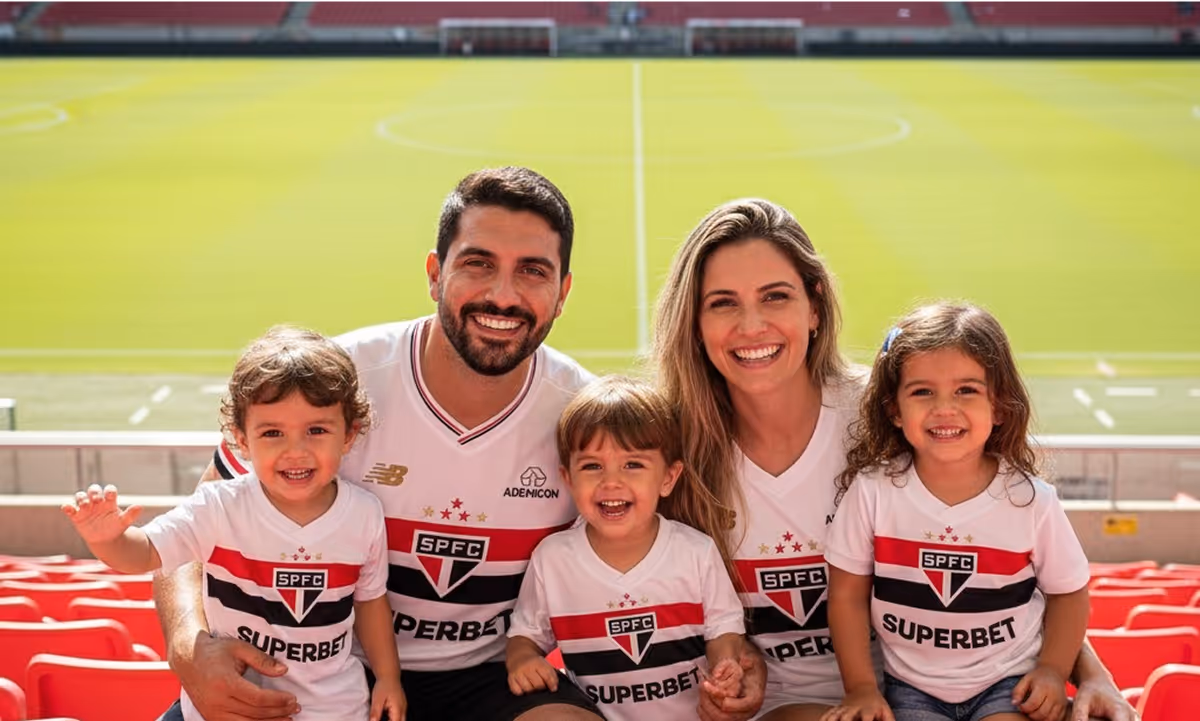 a family posing for a picture