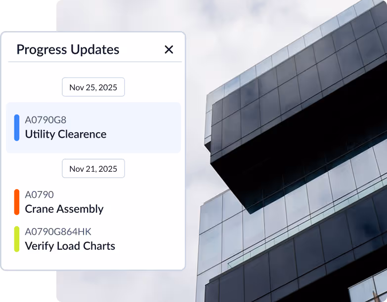 Progress updates in Planera