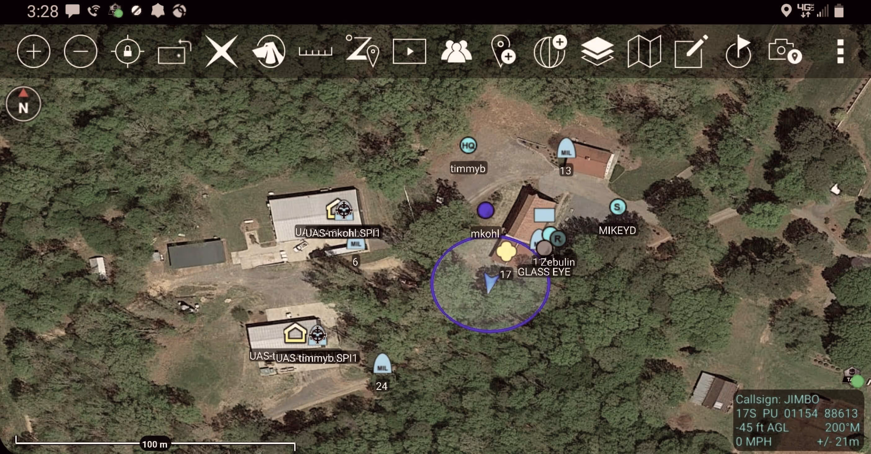 A satellite view of a region displaying Hidden Level's usability