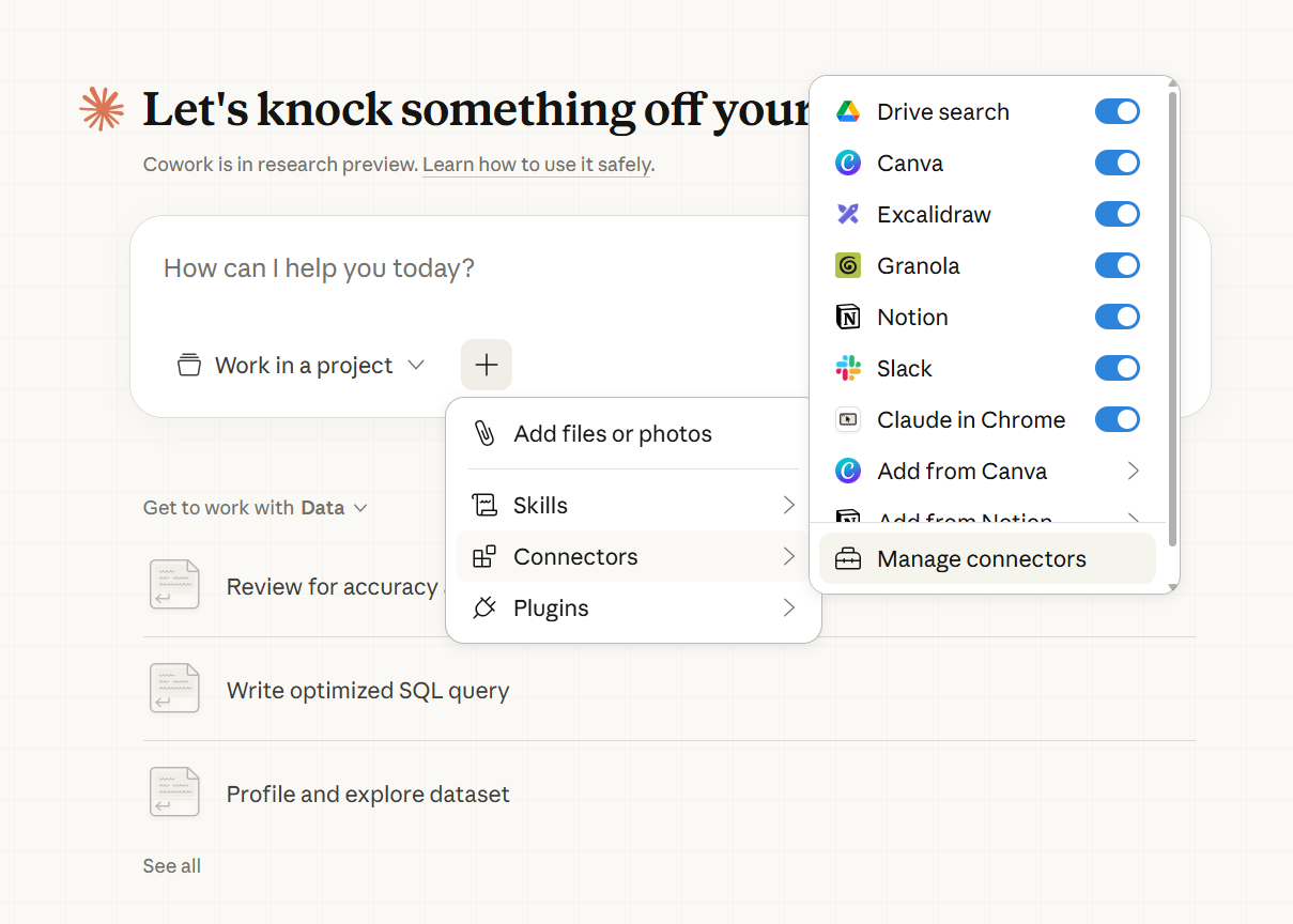 add claude connectors