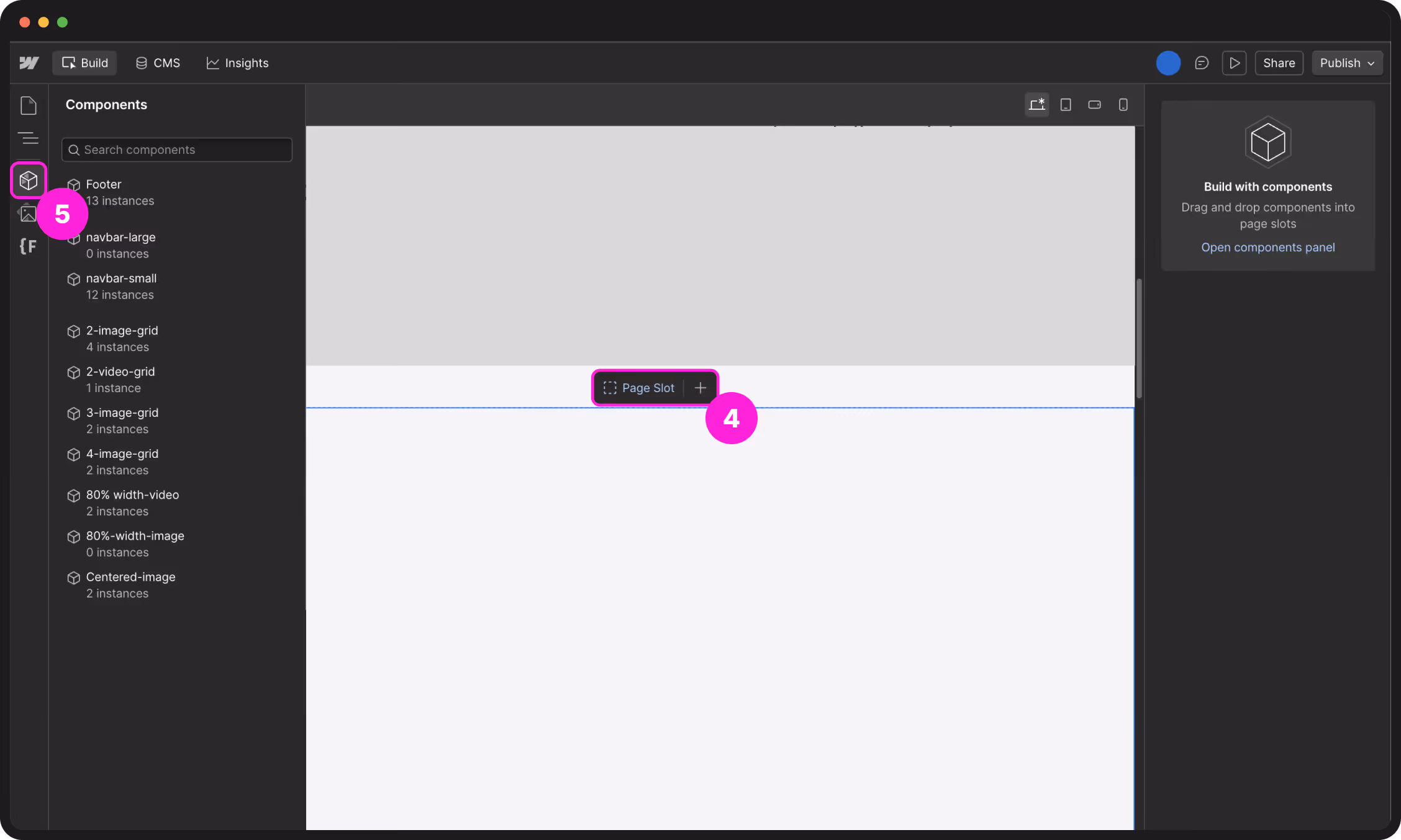Building a new page in Build Mode