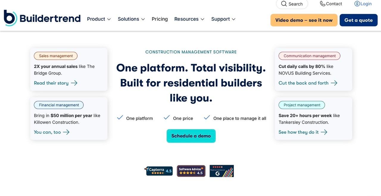construction scheduling software Buildertrend