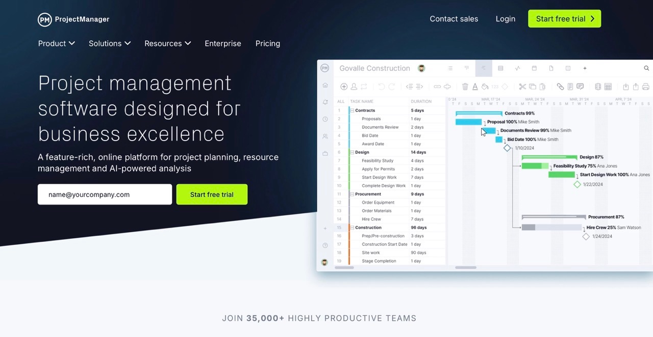 Project Manager CPM software