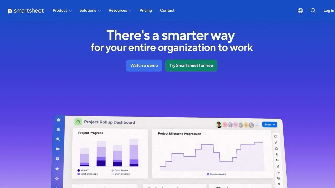 Smartsheet CPM software