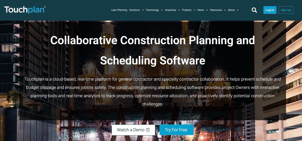 touchplan homepage