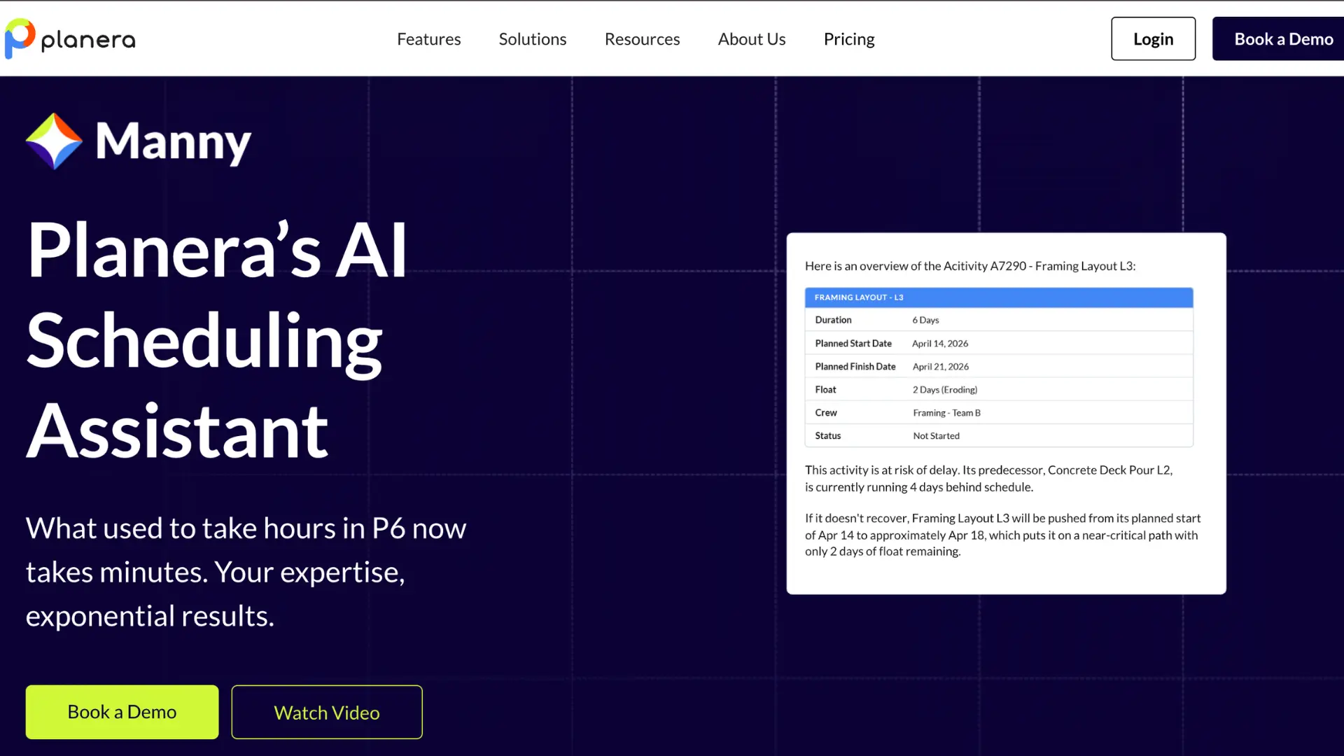 Planera's AI scheduling assistant Manny