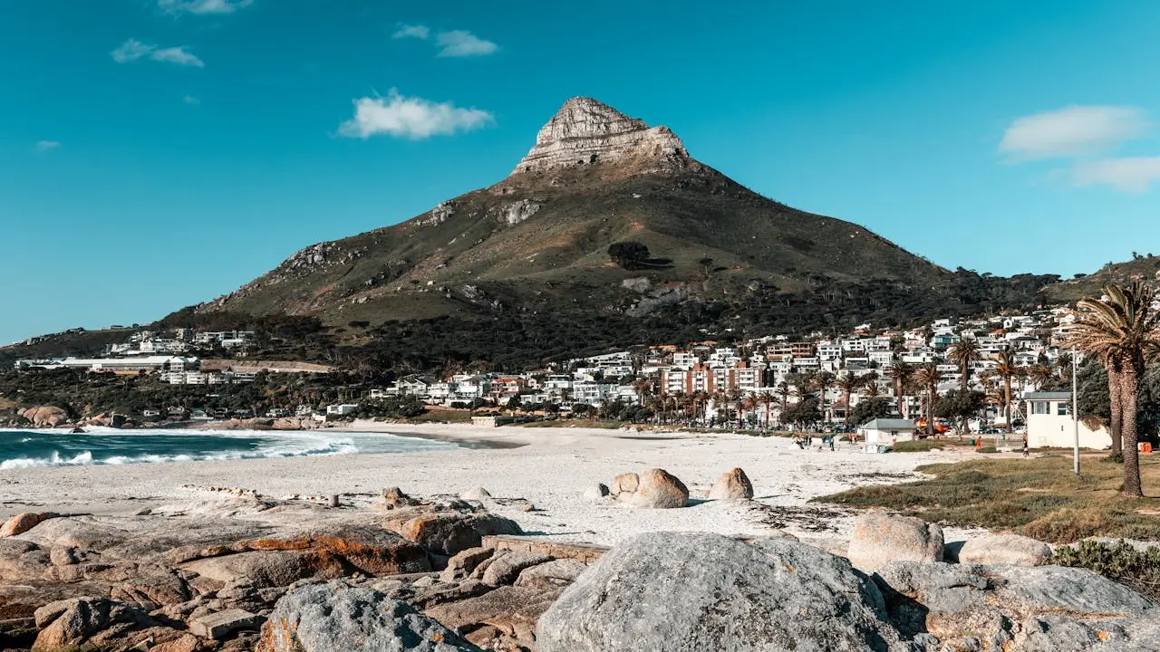View of a beach and a mountain