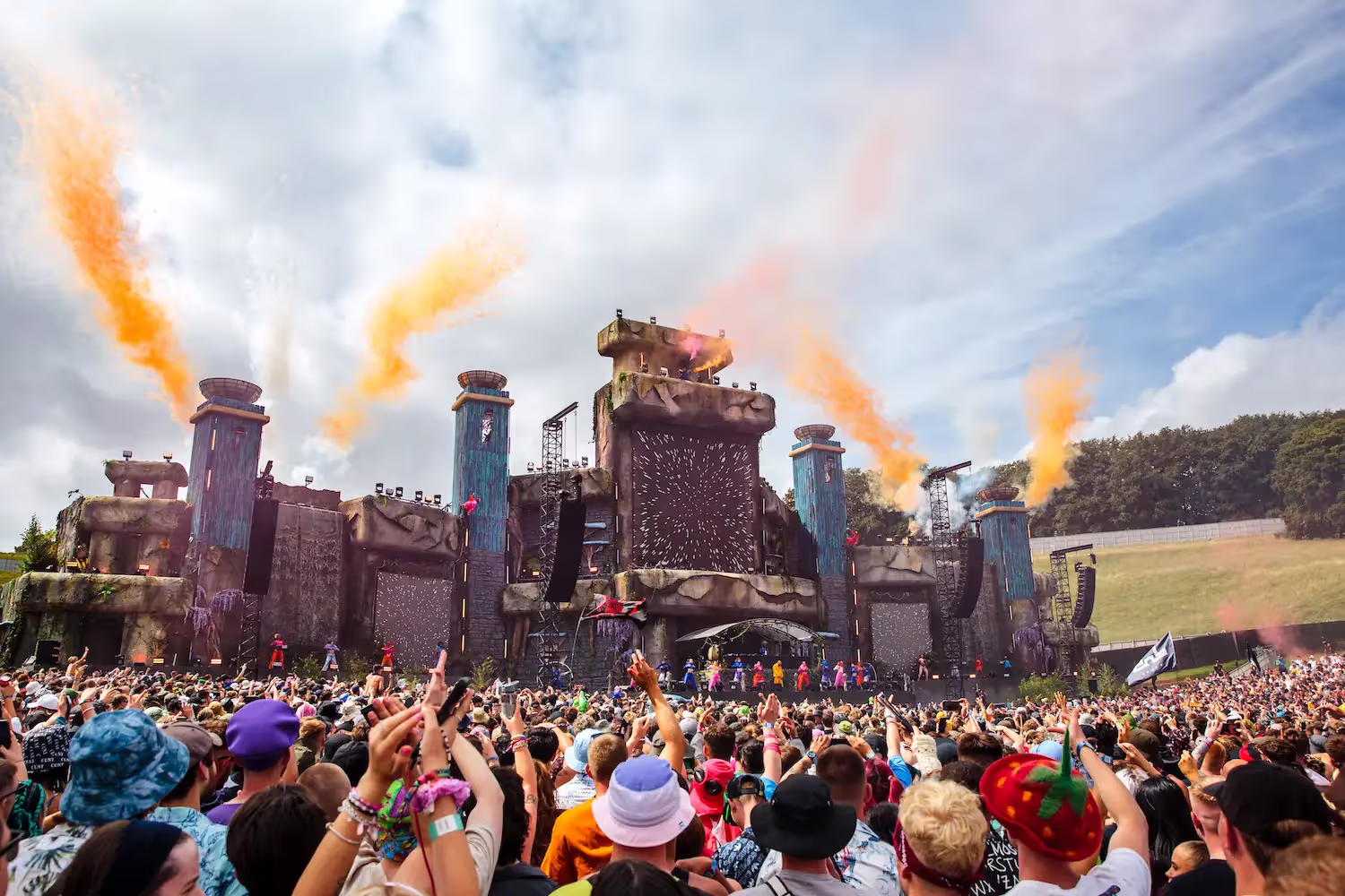 Boomtown event with colorful effects.