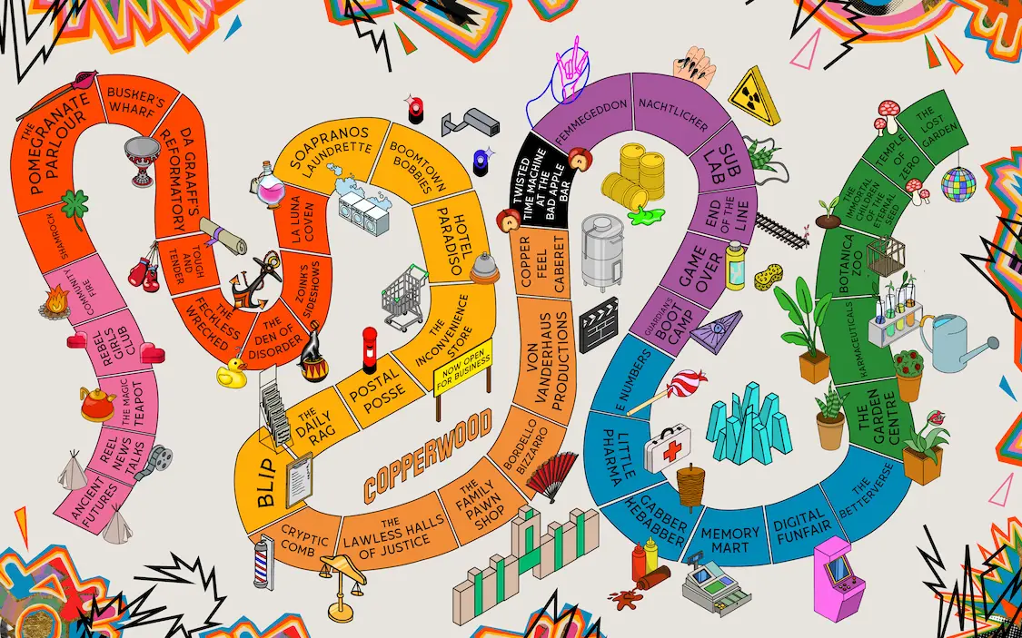 Venue snakes and ladders.