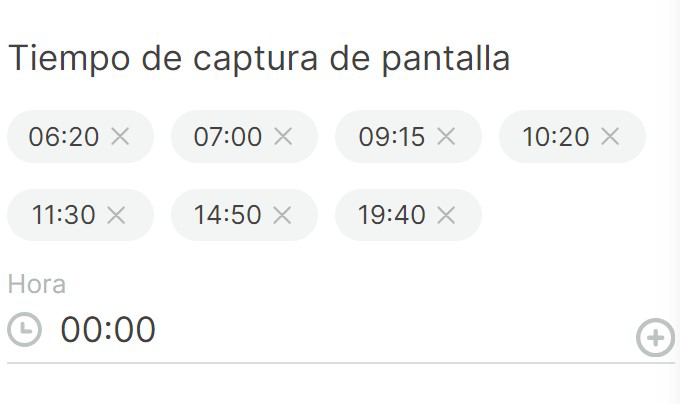 crear un horario para tomar capturas