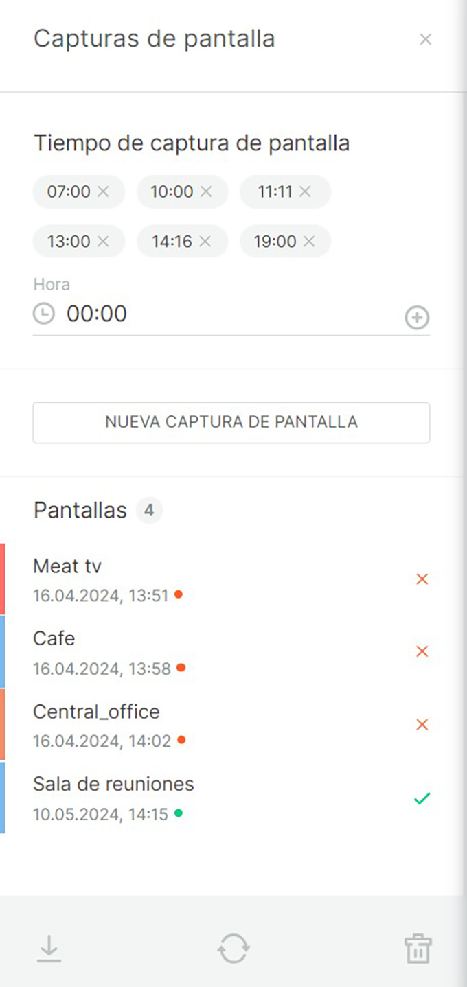 Captura de Pantalla para un Grupo de Pantallas