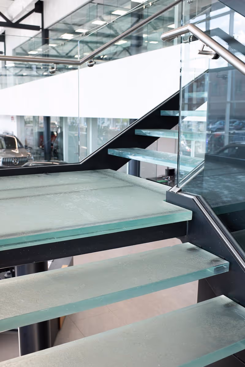 glass stair treads