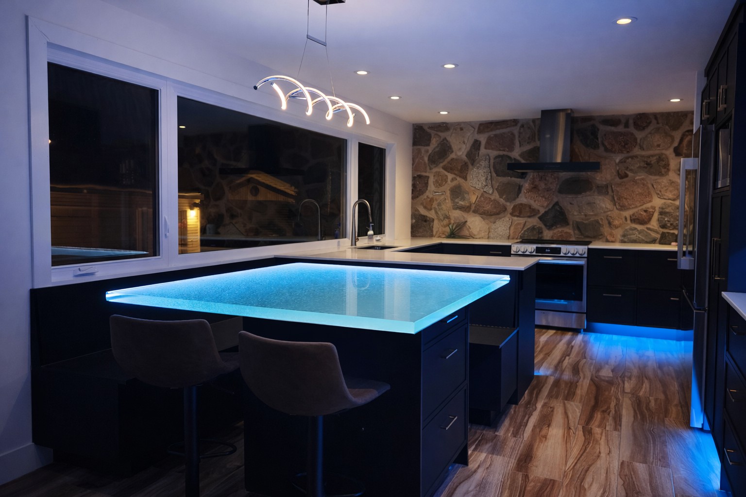 Led Lights Glass Countertop 
