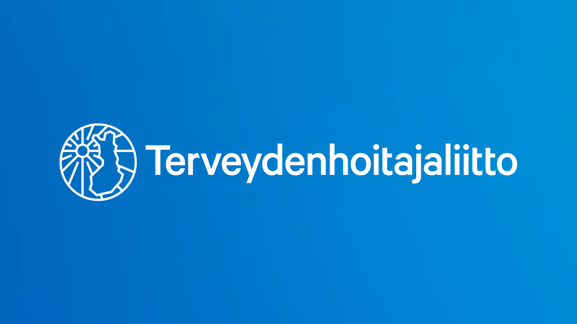Valkoinen Terveydenhoitajaliiton tunnus sinisellä taustalla.