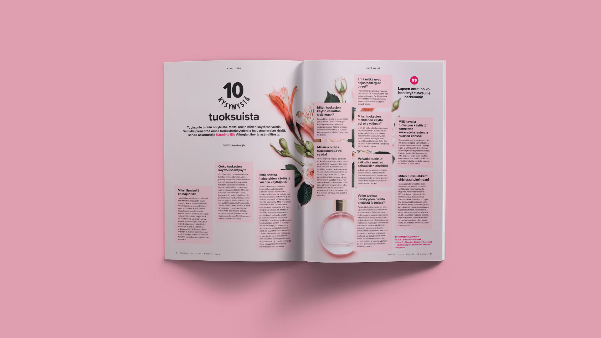 10 kysymystä -jutun ulkoasu ja taitto.