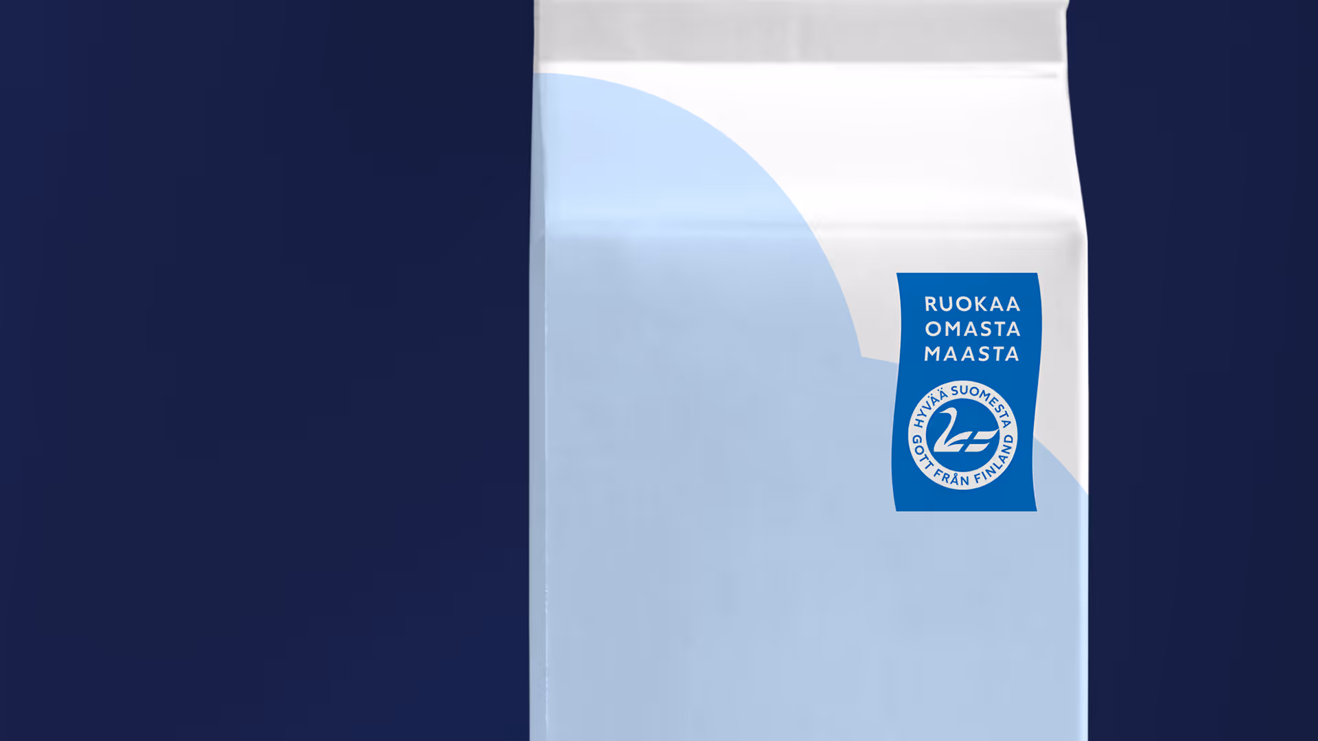 Pystymuotoinen Hyvää Suomesta -merkki tölkkipakkauksessa.